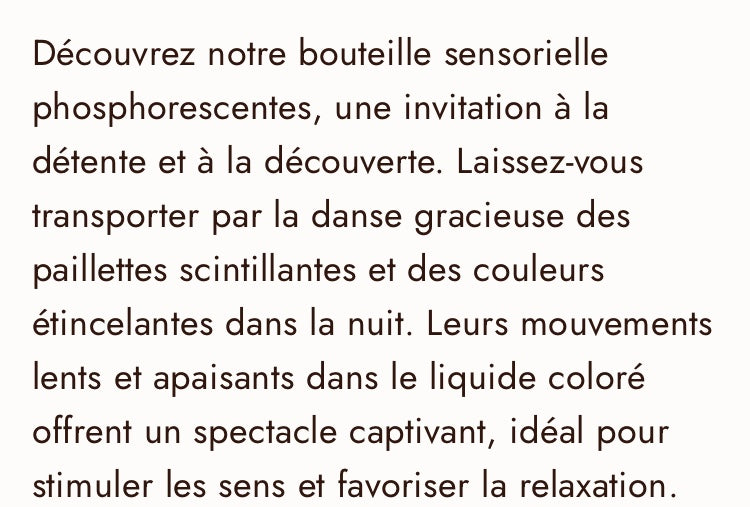 Bouteille sensorielle phosphorescente Ma petite malle d’éveil