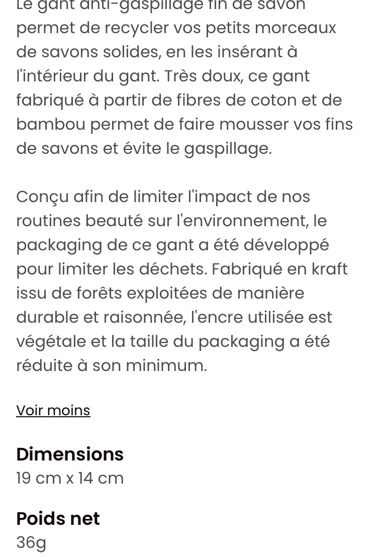 Gant sensoriel doux en coton