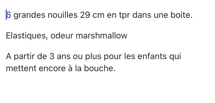 Location box 6 nouilles sensorielles