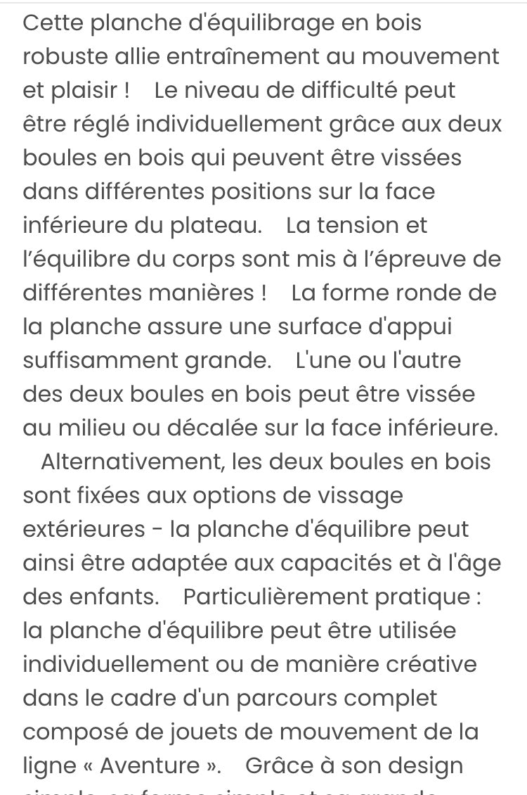 Planche d’équilibre sens vestibulaire