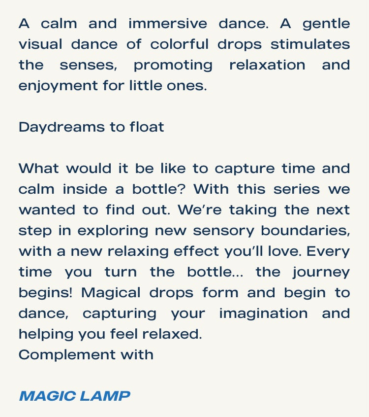 Bouteille sensorielle Petit Boum sablier bleu