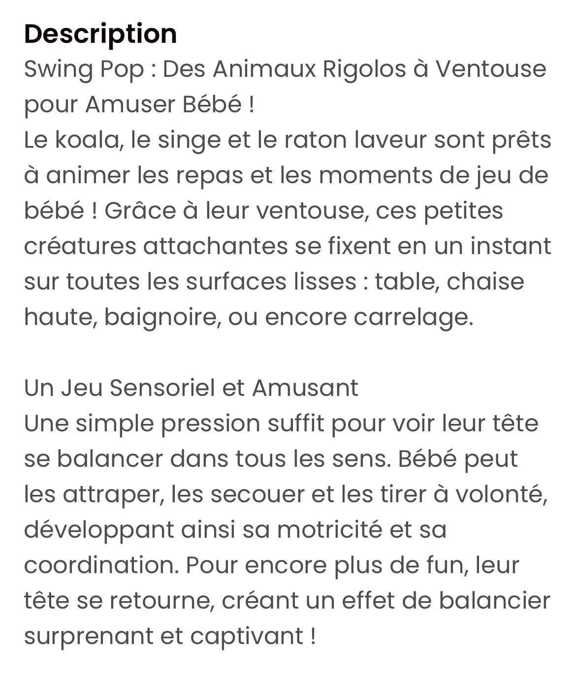 Swing pop sensoriel