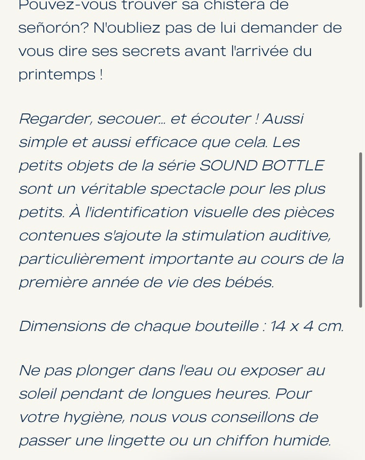 Bouteille sensorielle petit boum noël