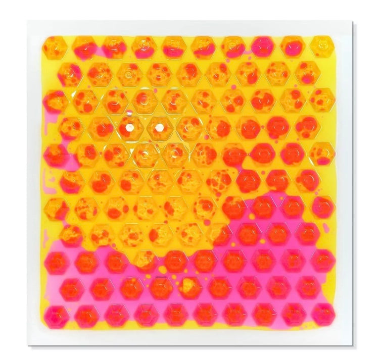 Tapis multi sensoriel rose et jaune