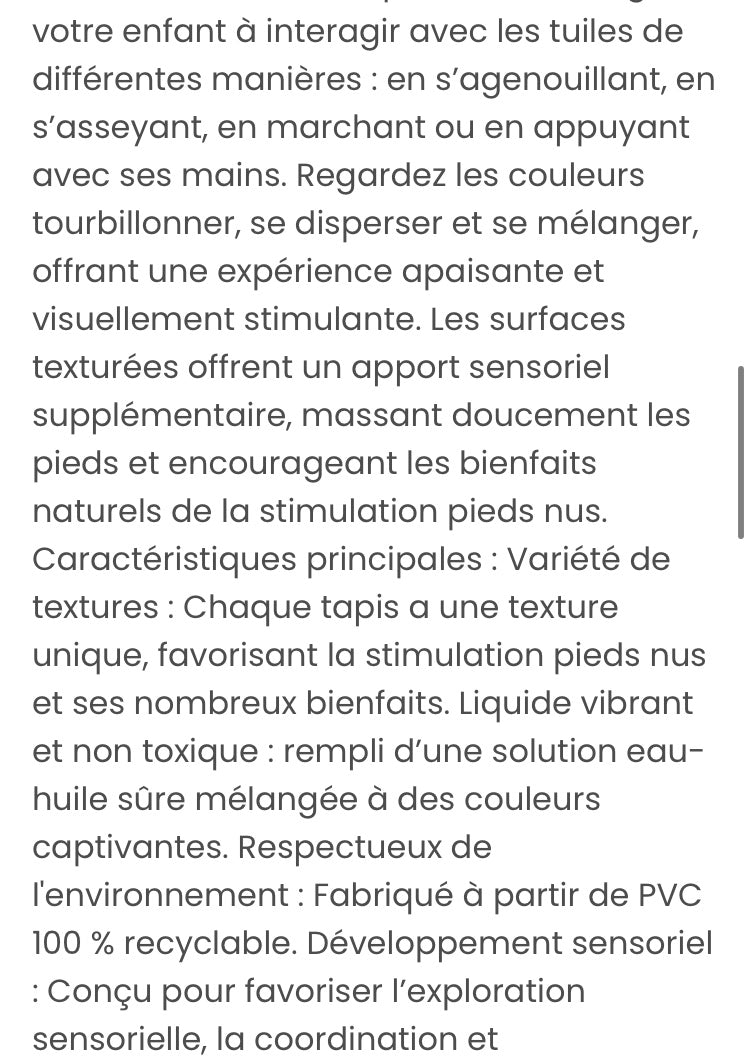 Tapis multi sensoriel rose et jaune