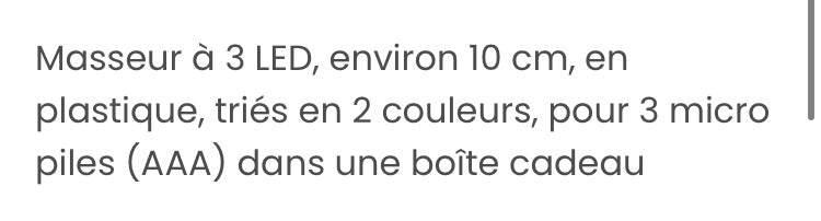 Masseur sensoriel à 3 led