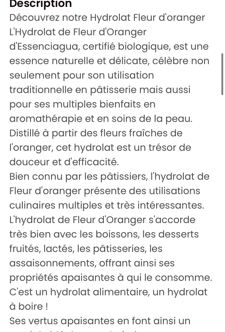 Hydrolat fleur d’oranger