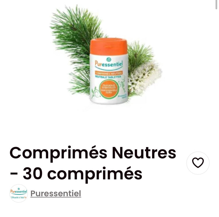 Comprimés neutres pur essentiel