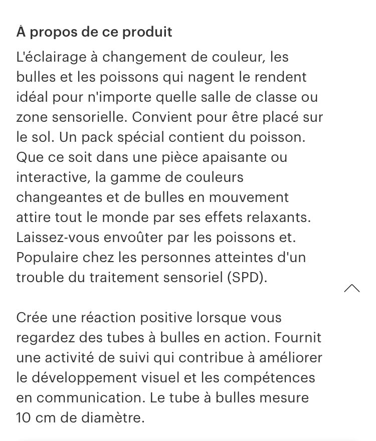 Ma chambre sensorielle snozelen avec Colonne à bulles