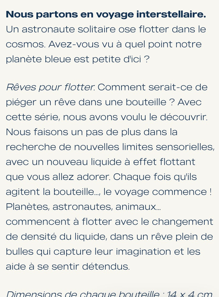 Bouteille sensorielle Petit Boum Cosmonaute