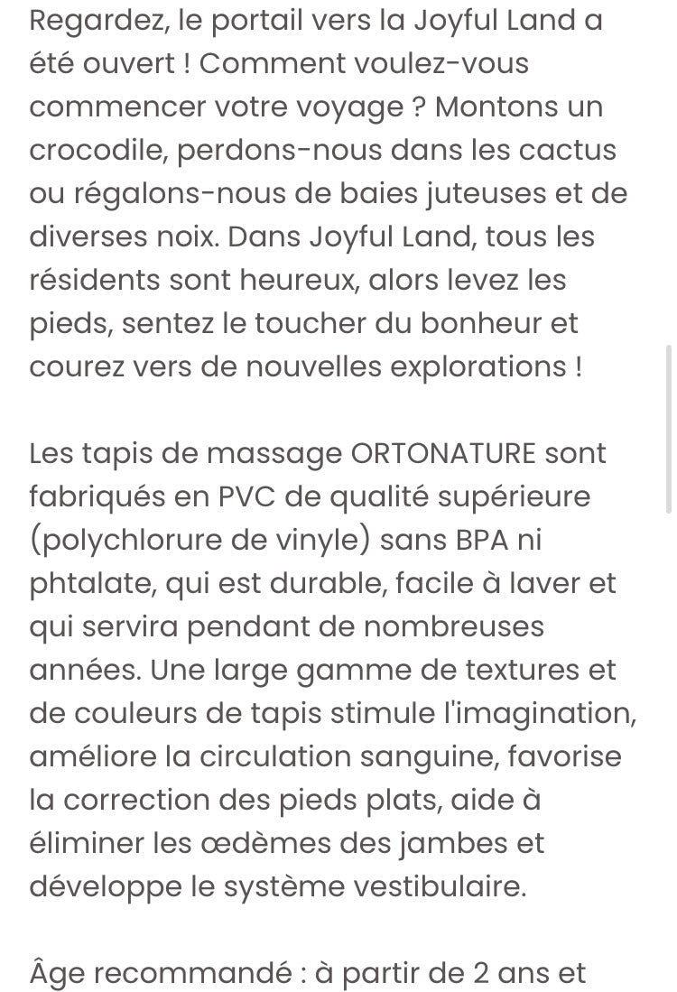 Le Tapis Sensoriel Orthonature