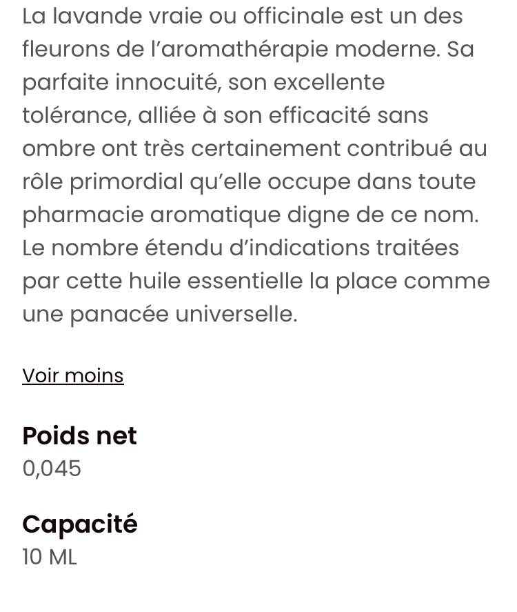 Huile essentielle Lavande vraie pur essentiel