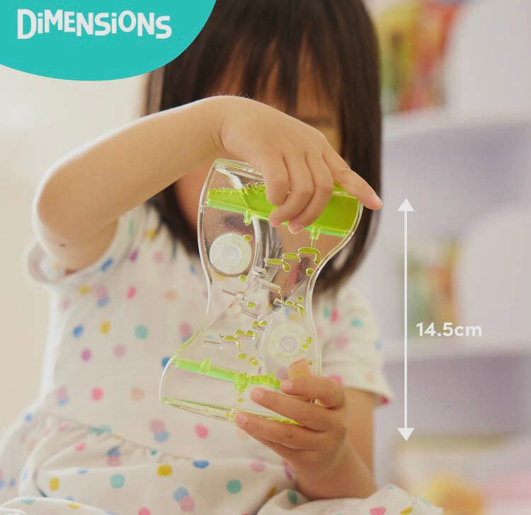 sablier sensoriel à perles bleu et rouge