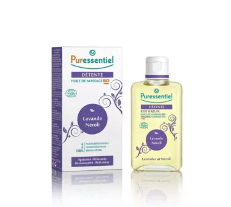 Huile de massage bio detente pur essentiel
