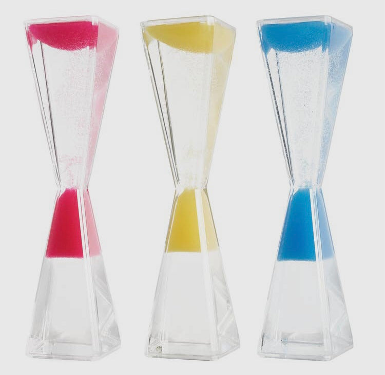 Kit de 3 sabliers Liquide Triangulaire