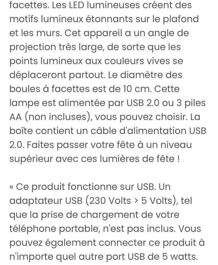 Lampe à facettes 10 cm