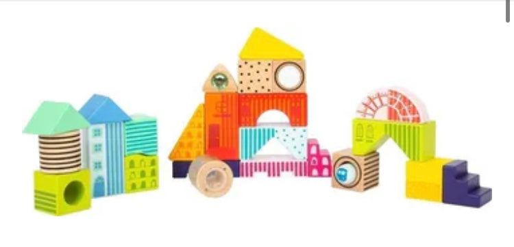 Blocs de construction en bois monde fantastique