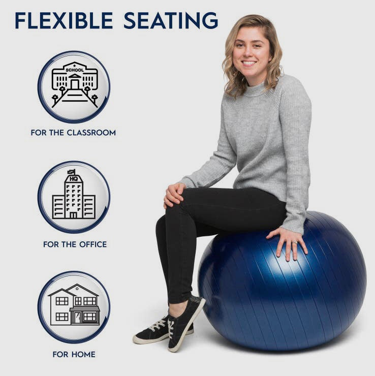 Ballon de Yoga bleu 65 cm