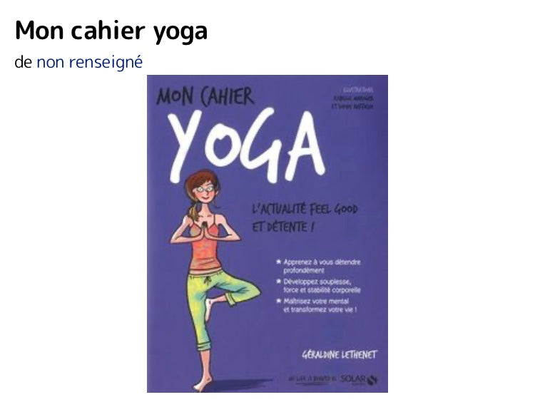 Livre: Mon cahier Yoga