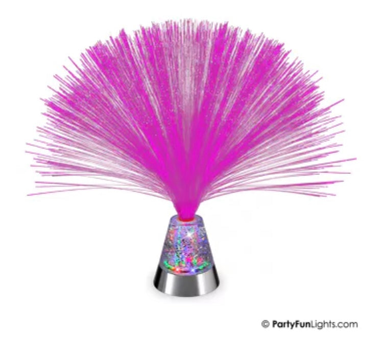 Lampe à fibres optiques socle paillettes d’eau