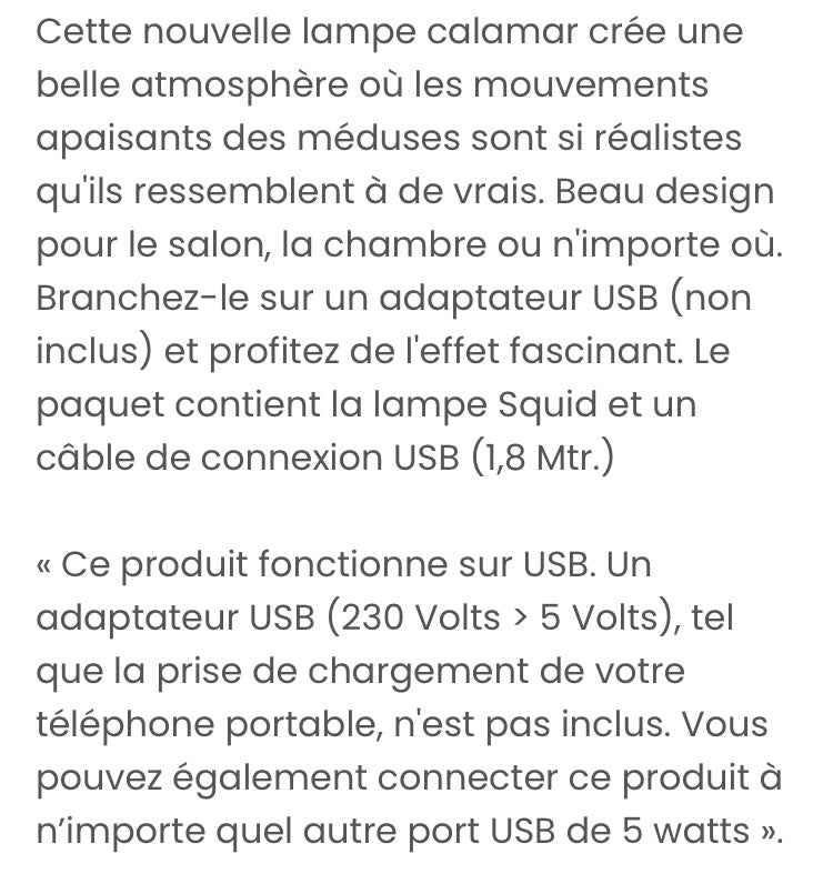 Grande Lampe à meduses couleurs changeantes avec telecommande