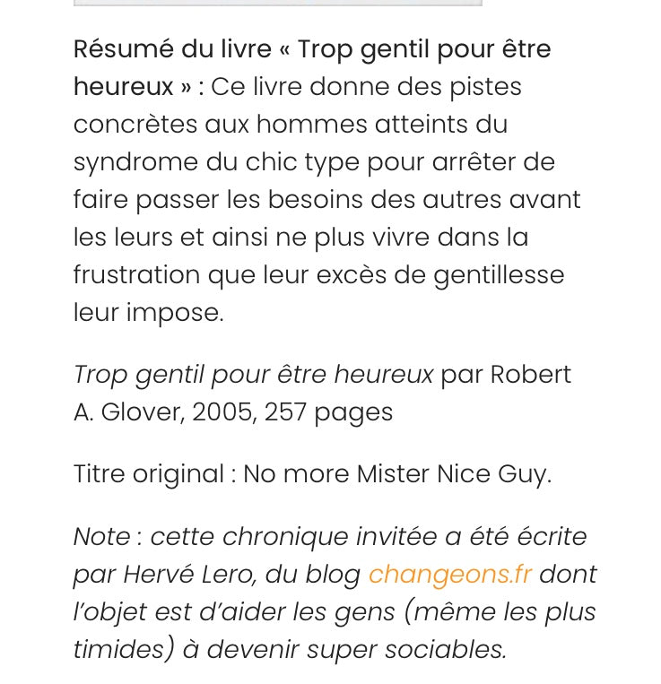 Livre: Trop gentil pour être heureux