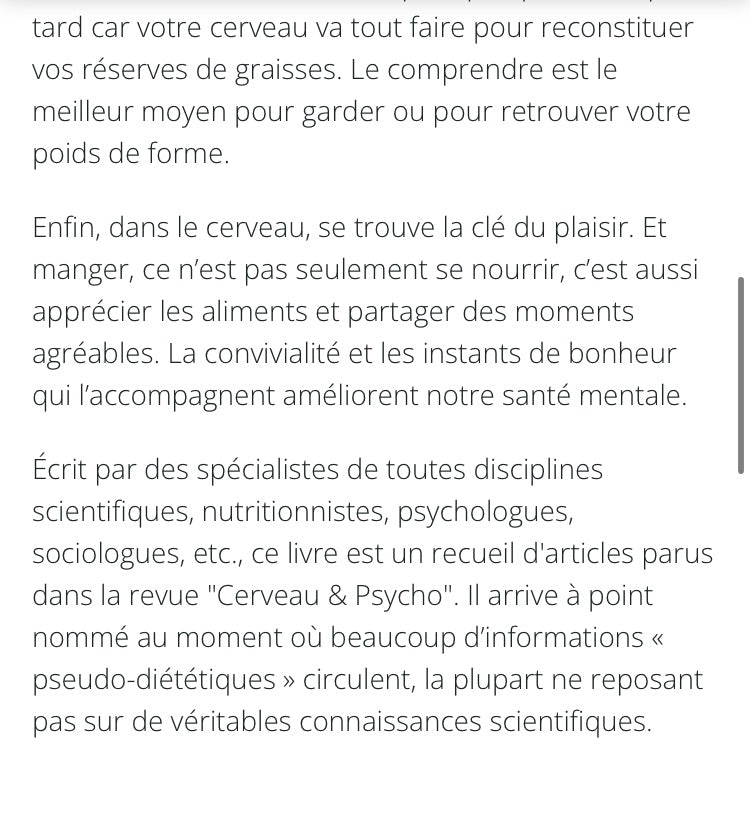 Livre: Connaître son cerveau pour mieux manger