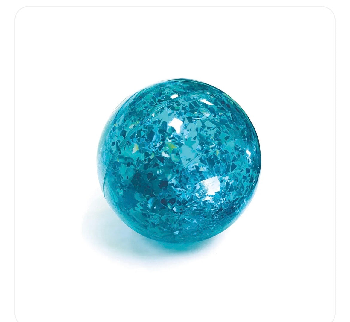 Balle à paillettes bleue