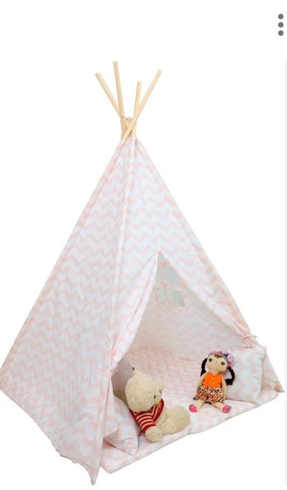 Tipi rose et blanc