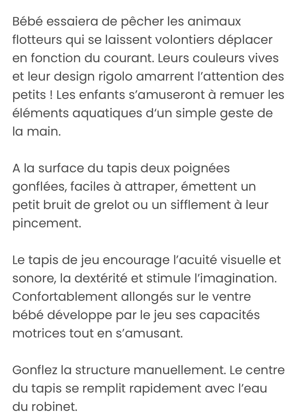 Tapis d’eau Sensoriel Bébé