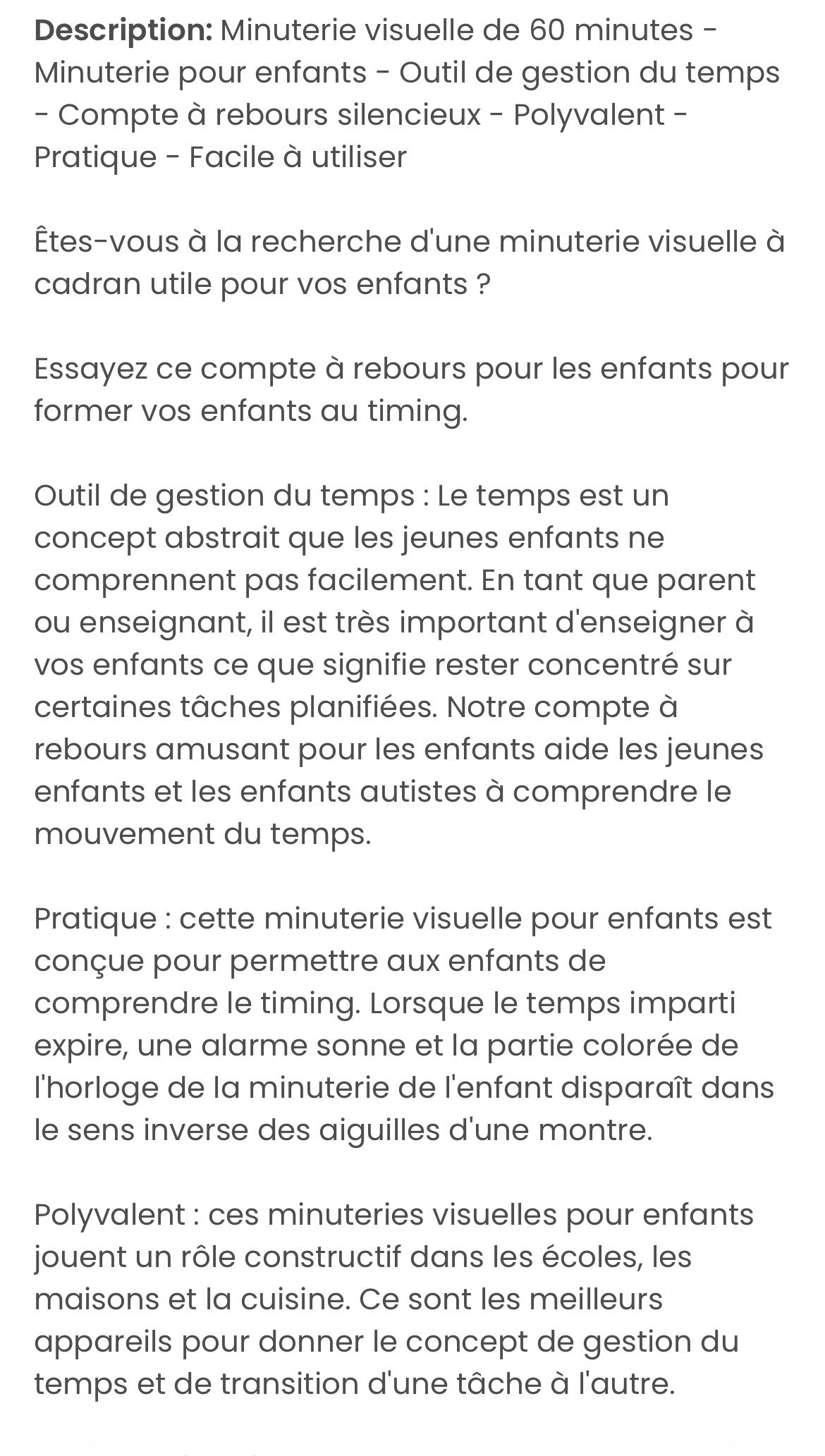 Minuterie visuelle