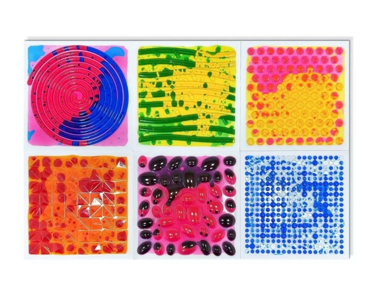 Tapis liquide sensoriel texturé (6 dalles)