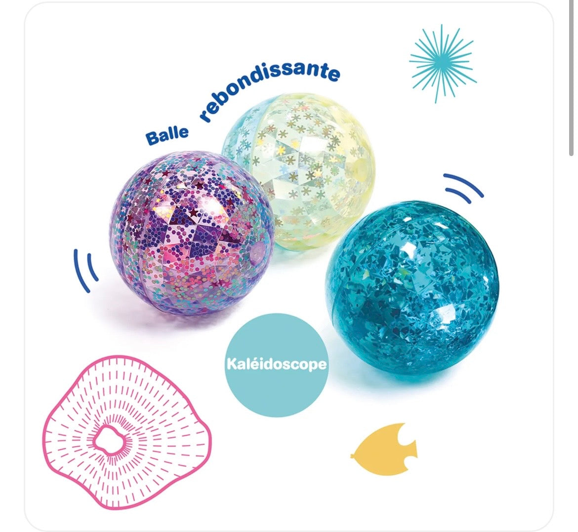 Balle à paillettes bleue