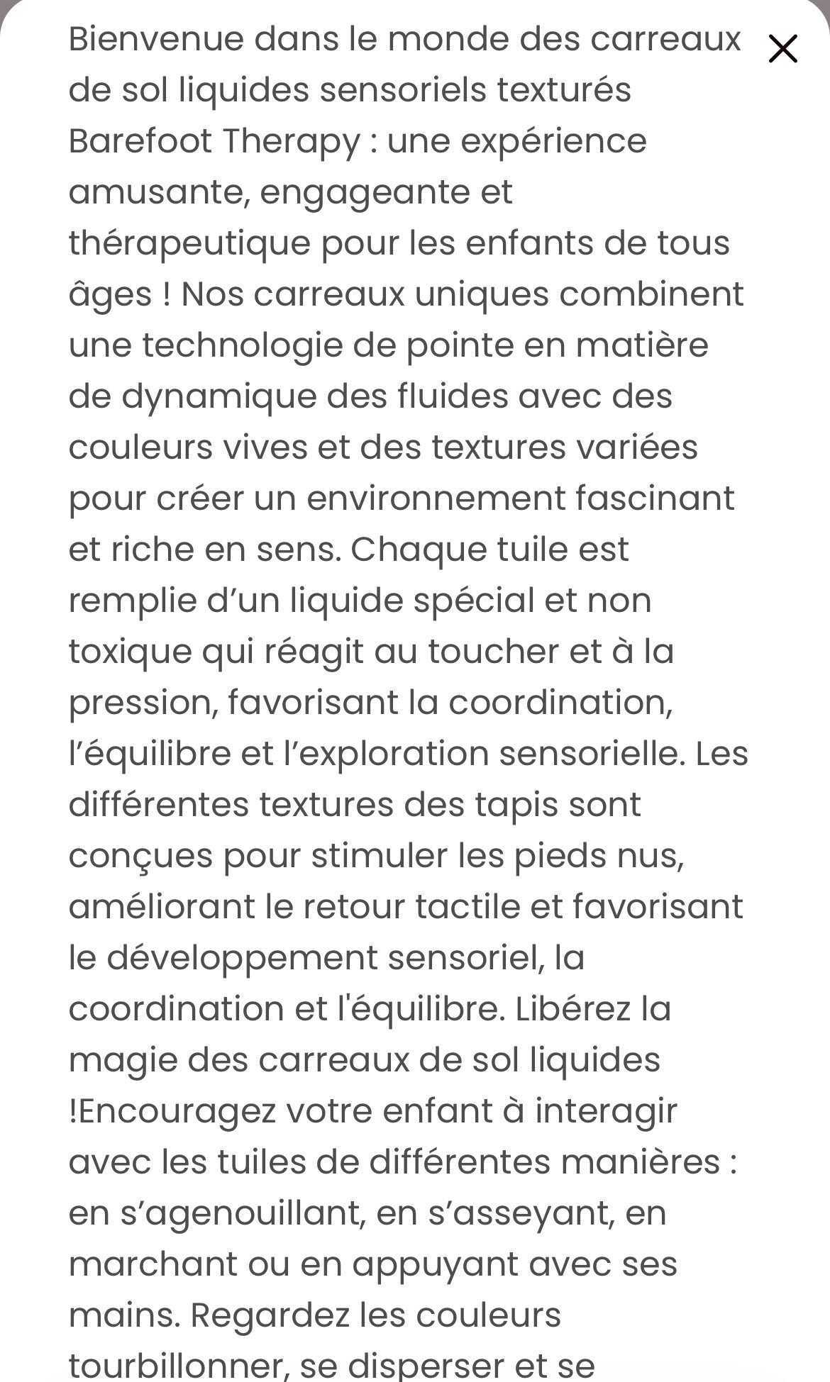 Tapis multi sensoriel galets