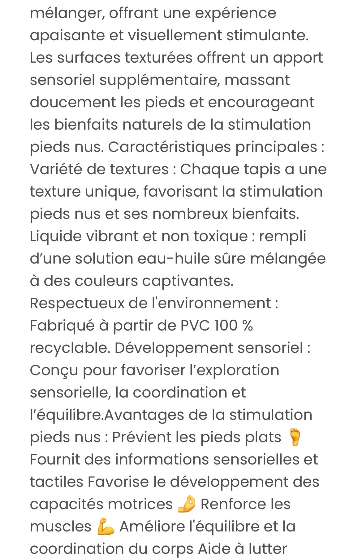 Tapis multi sensoriel galets