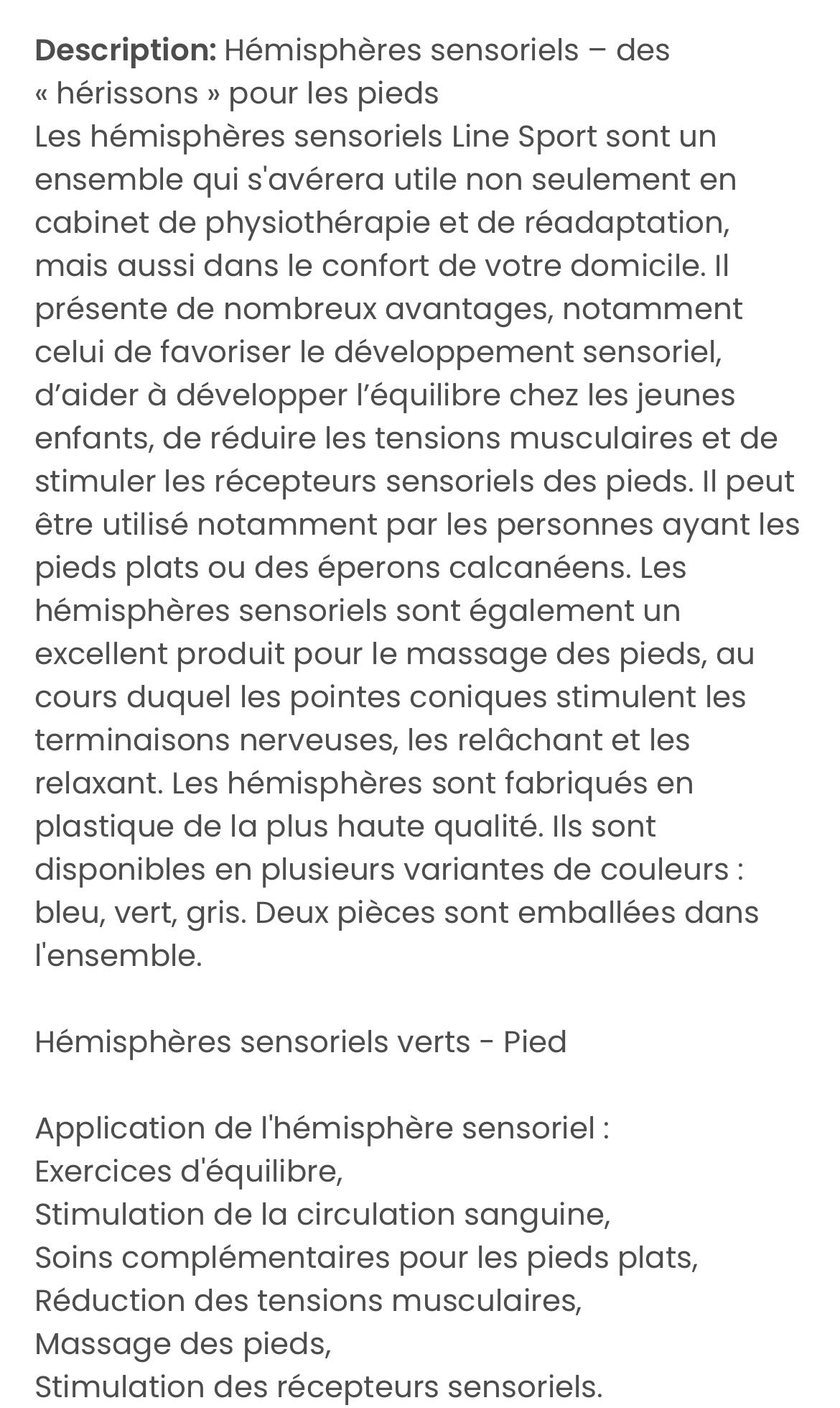 Hémisphères sensoriels d’équilibre