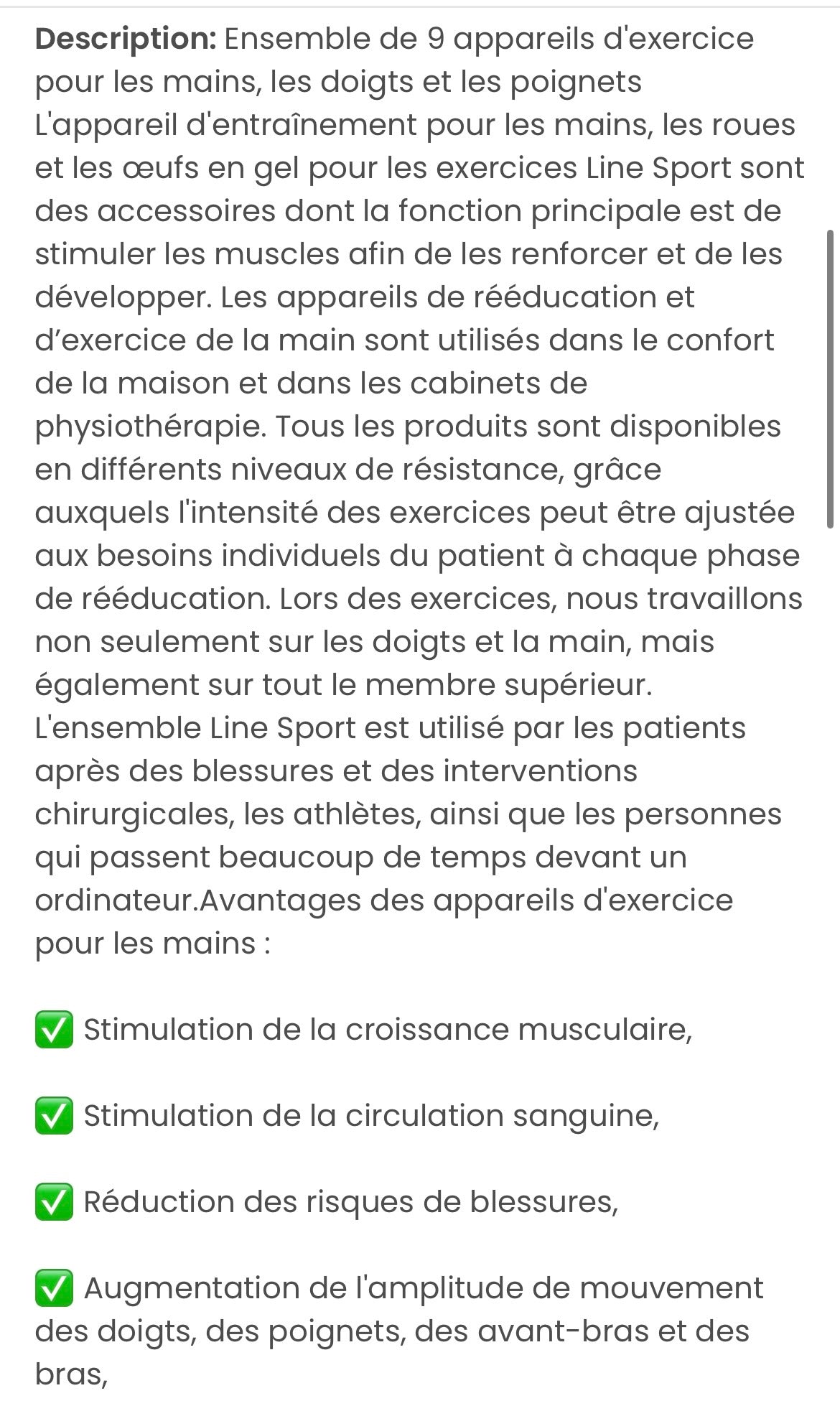 Kit exercices sensoriels pour la main