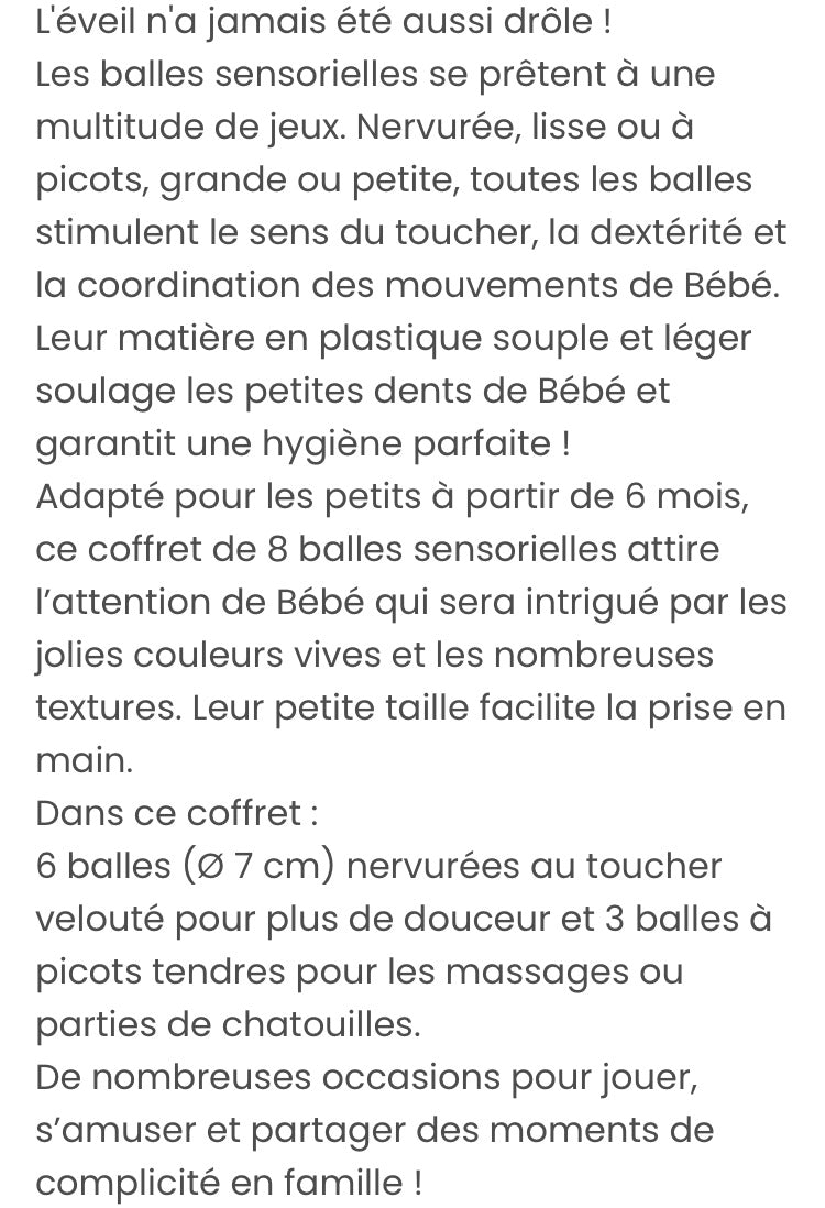Mes premières balles sensorielles Ludi