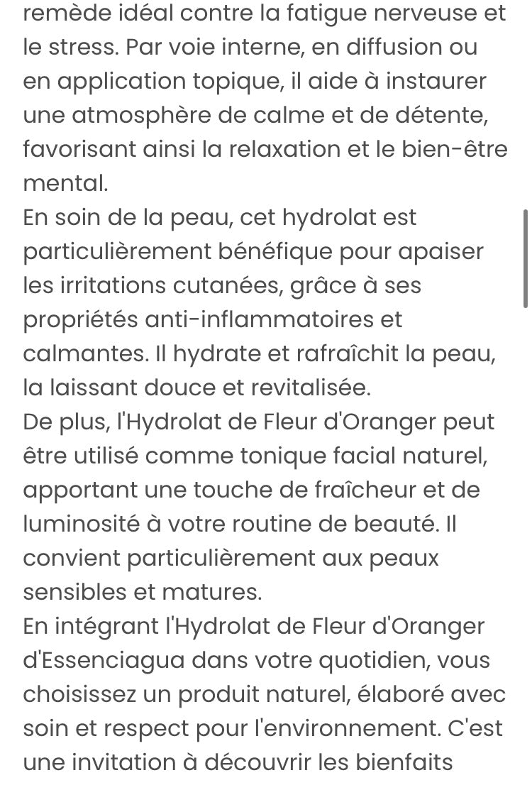 Hydrolat fleur d’oranger