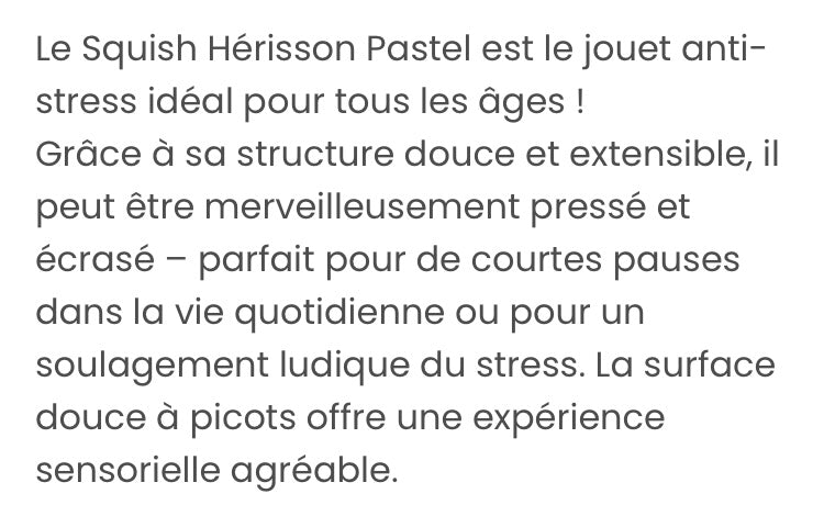 Herisson squishy anti stress