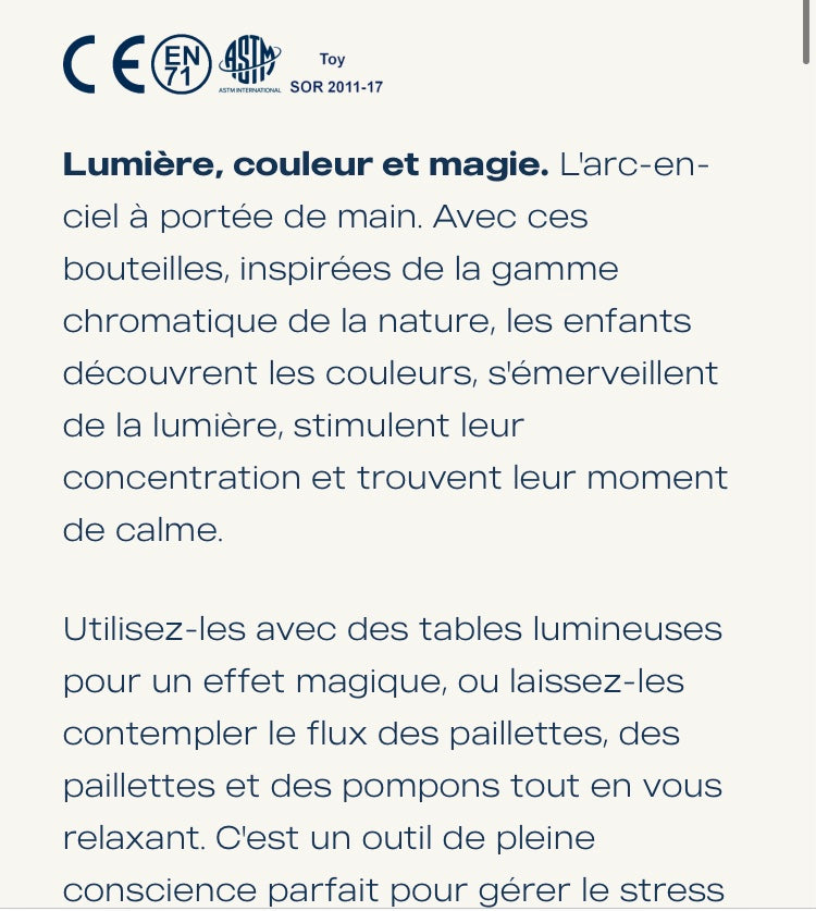 Bouteille sensorielle Petit Boum Jaune