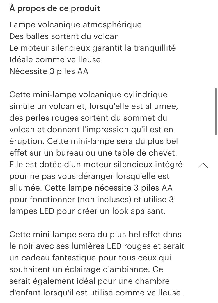 Lampe volcanique sensorielle